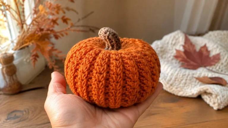 Crochet pumpkins made with Prism Wheat Stitch technique in vibrant colors