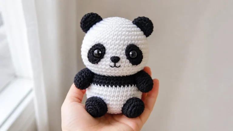 Giant panda cub amigurumi crochet pattern example