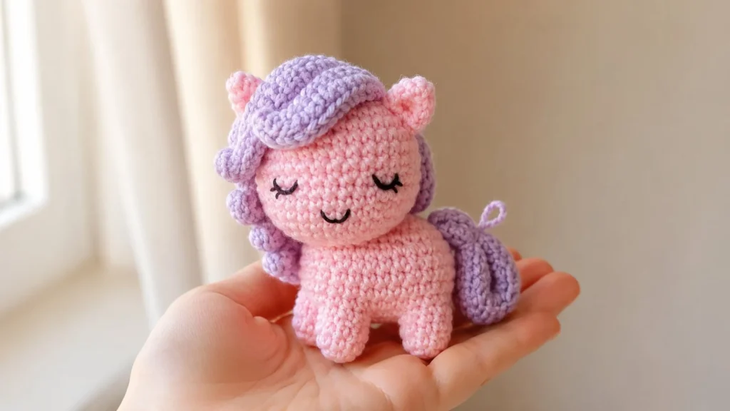 Pocket Pony crochet pattern tutorial for pastel amigurumi pony